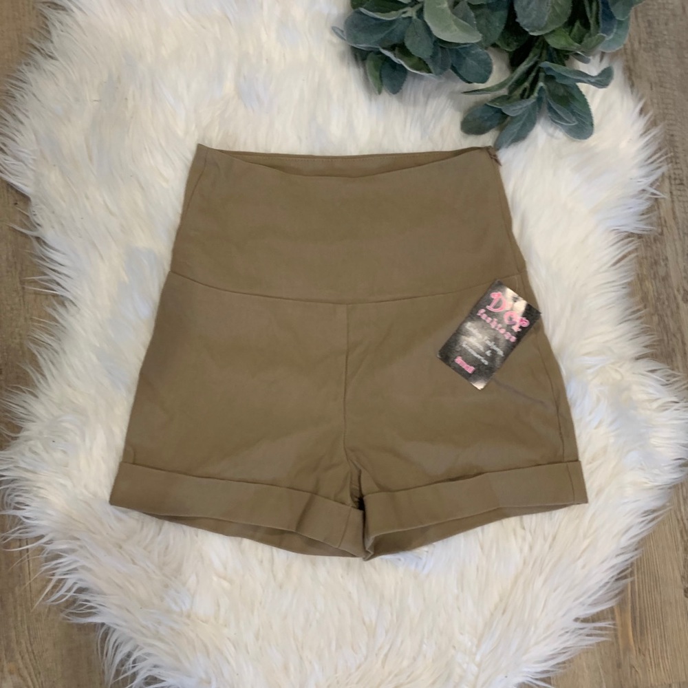 NWT Khaki High Waisted Stretch Shorts